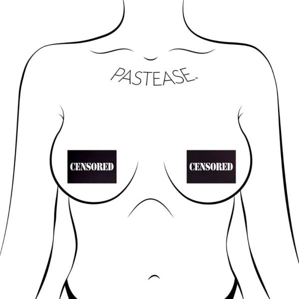 Pastease Censored: Black Censor Bars Nipple Pasties - Image 4