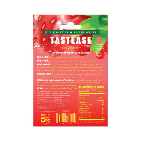 Tastease by Pastease Strawberry Candy Edible Pasties & Pecker Wraps - Image 2