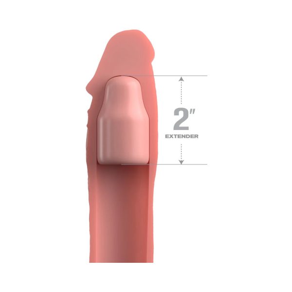 Fantasy X-tensions Elite 6 in. Silicone Extension with Strap & 2 in. Extender Beige - Image 3