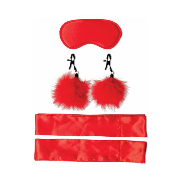 Sportsheets Sex & Mischief Amor 5-Piece Bondage Beginner Kit Red - Image 2