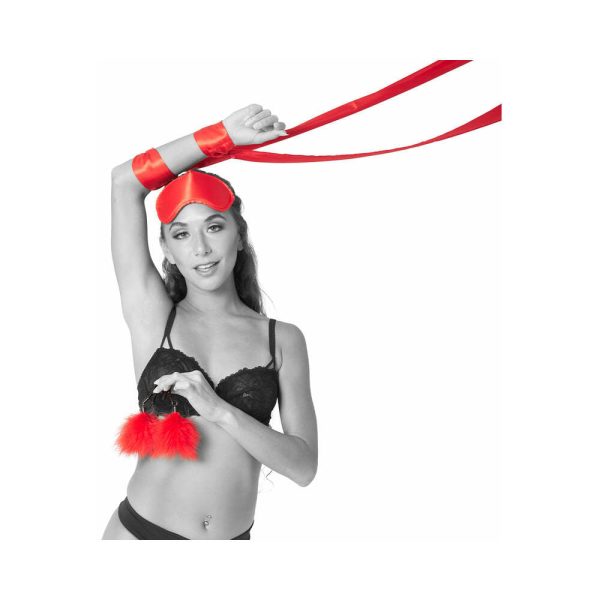 Sportsheets Sex & Mischief Amor 5-Piece Bondage Beginner Kit Red - Image 3