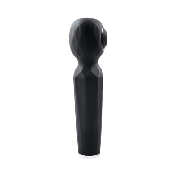 Evolved Rainbow Sucker Light-Up Rechargeable Dual-Function Silicone Suction Wand Vibrator Black - Image 5