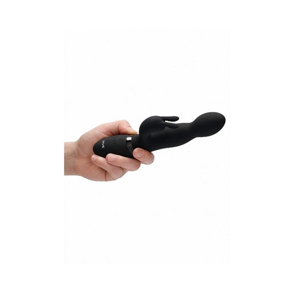 VIVE NIVA Rechargeable 360° Rotating Silicone Rabbit Vibrator Black - Image 6