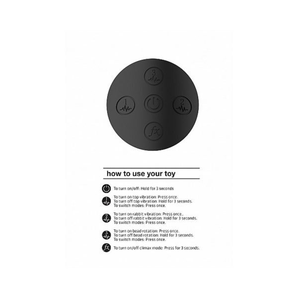 VIVE NIVA Rechargeable 360° Rotating Silicone Rabbit Vibrator Black - Image 10