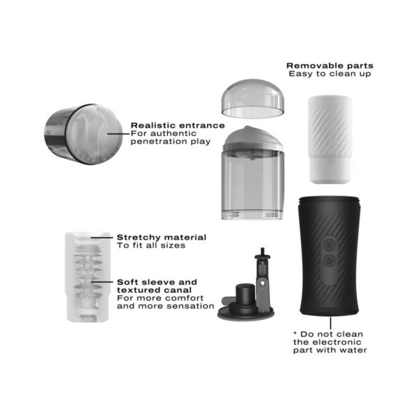 Dorcel Thrust Blow Rechargeable Thrusting Vaginal Masturbator with Removeable Suction Cup - Image 4