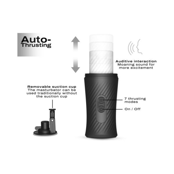Dorcel Thrust Blow Rechargeable Thrusting Vaginal Masturbator with Removeable Suction Cup - Image 5