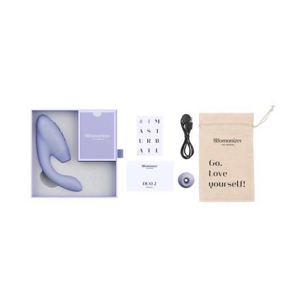 Womanizer Duo 2 Rechargeable Dual Stimulation Pleasure Air and G-Spot Vibrator Lilac - Image 9