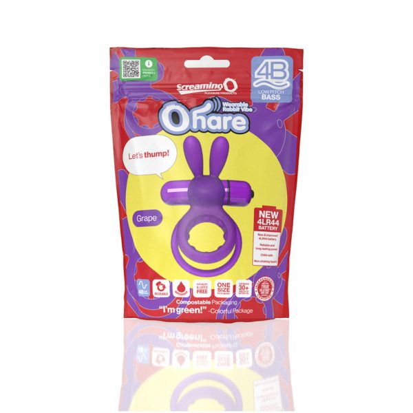 Screaming O 4B Ohare Vibrating Rabbit Double Cockring Grape - Image 5