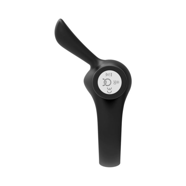 Forto Bunny Rechargeable Silicone Vibrating Cockring with Stimulating Ears Black - Image 6