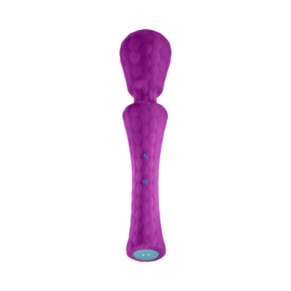 FemmeFunn Ultra Wand XL Rechargeable Flexible Textured Silicone Vibrator Purple - Image 2