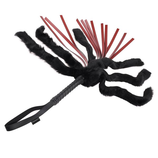 Sportsheets Saffron Faux Fur Flogger with Faux Leather Strands - Image 3