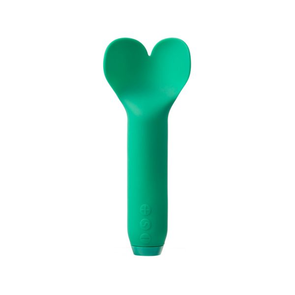 Je Joue Amour Rechargeable Silicone Heart-Shaped Fluttering Bullet Vibrator Emerald Green - Image 2