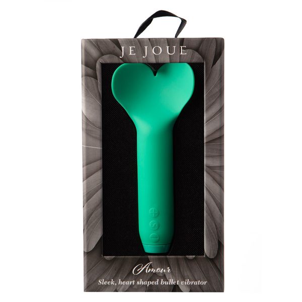 Je Joue Amour Rechargeable Silicone Heart-Shaped Fluttering Bullet Vibrator Emerald Green - Image 6