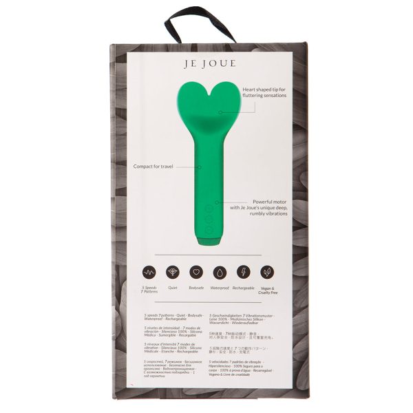 Je Joue Amour Rechargeable Silicone Heart-Shaped Fluttering Bullet Vibrator Emerald Green - Image 8