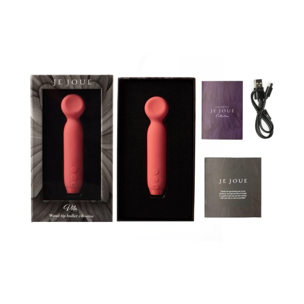 Je Joue Vita Rechargeable Silicone Wand Tip Bullet Vibrator Watermelon Pink - Image 5