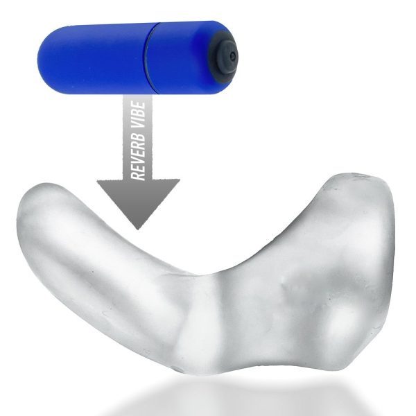 Hunkyjunk Buzzfuck Cock & Ball Sling with Taint Vibrator Clear Ice - Image 4