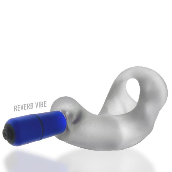 Hunkyjunk Buzzfuck Cock & Ball Sling with Taint Vibrator Clear Ice - Image 5