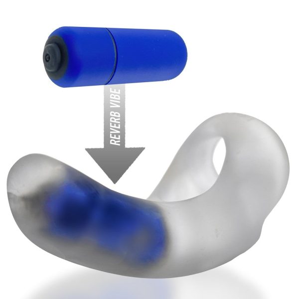 Hunkyjunk Buzzfuck Cock & Ball Sling with Taint Vibrator Clear Ice - Image 8