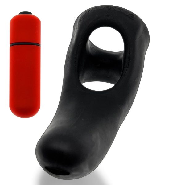 Hunkyjunk Buzzfuck Cock & Ball Sling with Taint Vibrator Tar Ice - Image 2