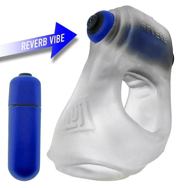 Hunkyjunk Revsling Cock & Ball Sling with Bullet Vibrator Clear Ice - Image 7