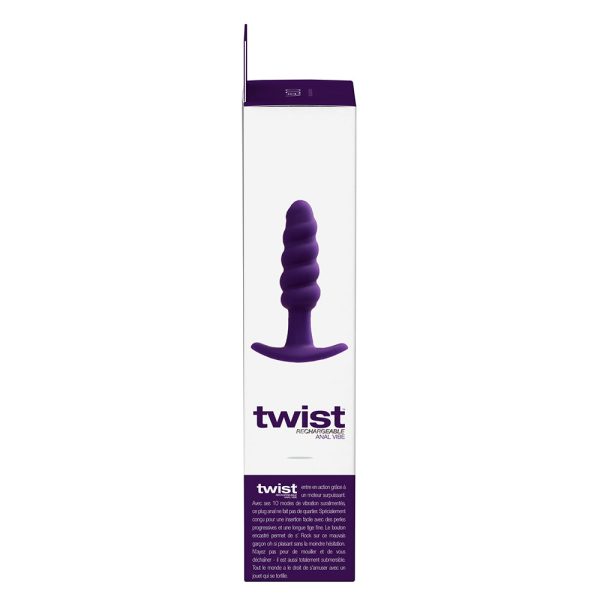 VeDO Twist Rechargeable Silicone Vibrating Anal Plug Purple - Image 6