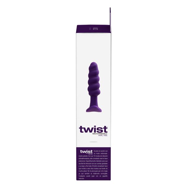 VeDO Twist Rechargeable Silicone Vibrating Anal Plug Purple - Image 7