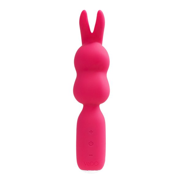 VeDO Hopper Bunny Rechargeable Silicone Mini Wand Vibrator Pink - Image 2