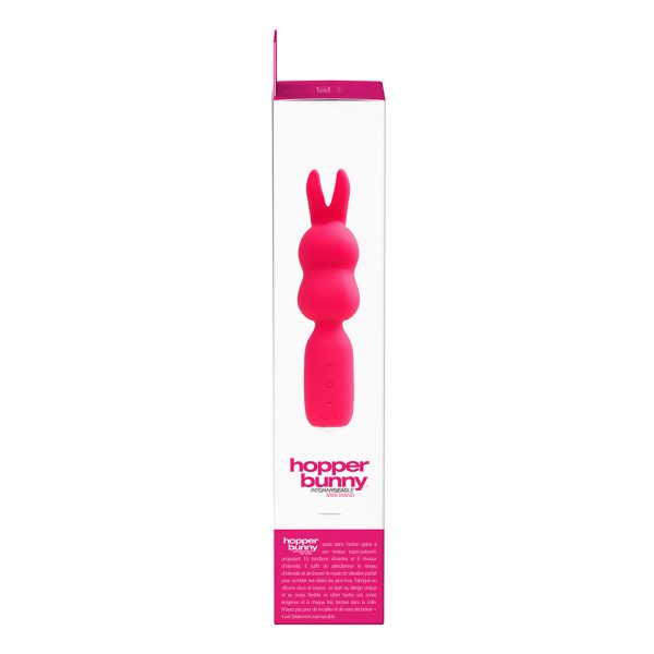 VeDO Hopper Bunny Rechargeable Silicone Mini Wand Vibrator Pink - Image 6