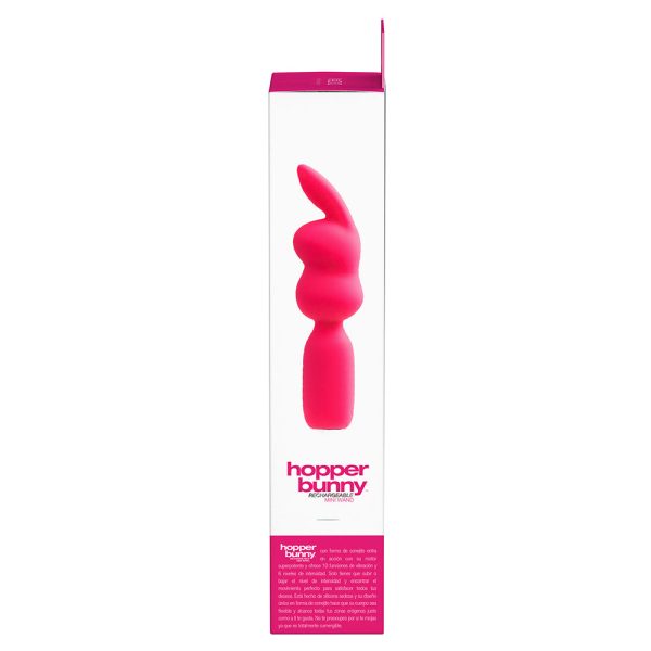 VeDO Hopper Bunny Rechargeable Silicone Mini Wand Vibrator Pink - Image 7