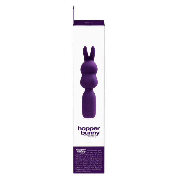 VeDO Hopper Bunny Rechargeable Silicone Mini Wand Vibrator Purple - Image 6