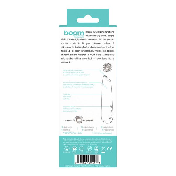 VeDO Boom Rechargeable Warming Silicone Slimline Vibrator Turquoise - Image 5