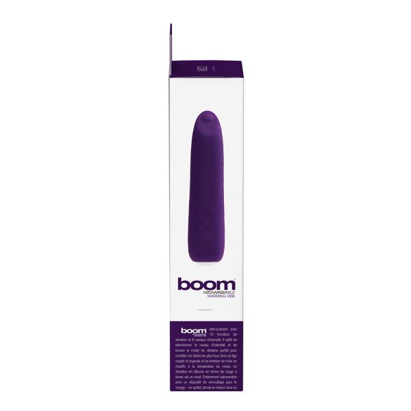 VeDO Boom Rechargeable Warming Silicone Slimline Vibrator Purple - Image 6