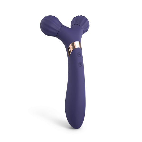 Love to Love Fireball Rechargeable Dual Ended Silicone Body Massager & Vibrator Midnight Indigo - Image 2