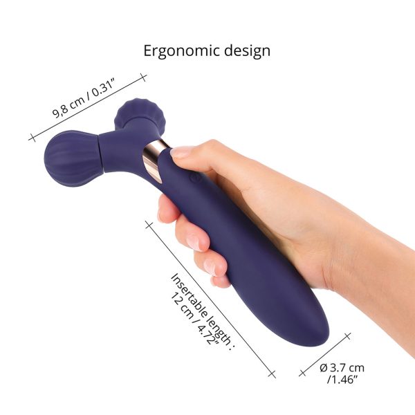 Love to Love Fireball Rechargeable Dual Ended Silicone Body Massager & Vibrator Midnight Indigo - Image 4