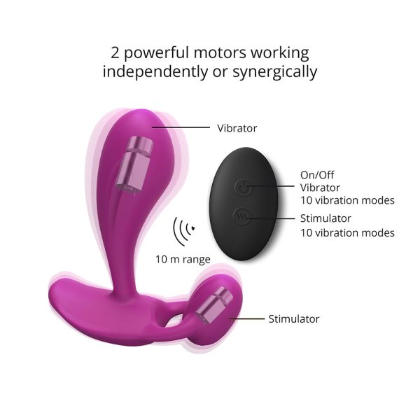 Love to Love Witty Rechargeable Remote-Controlled Silicone P & G Vibrator Sweet Orchid - Image 6