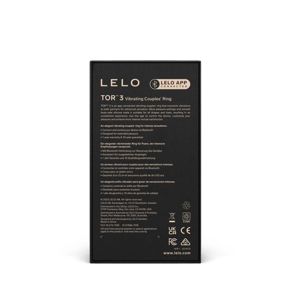 LELO TOR 3 Vibrating Cockring Base Blue - Image 4