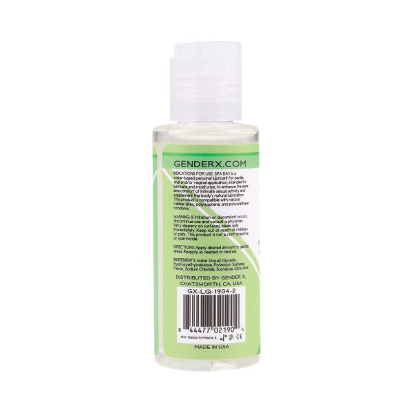 Gender X Spa Day Mint, Lime & Cucumber Flavored Water-Based Lubricant 2 oz. - Image 2