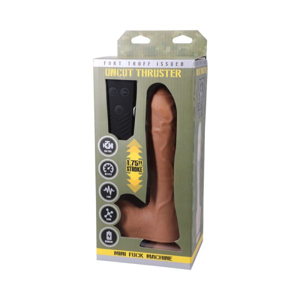 Fort Troff Uncut Thruster Mini Fuck Machine Rechargeable Remote-Controlled Silicone 8.5 in. Thrusting Dildo Tan - Image 10