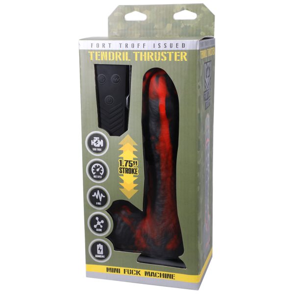 Fort Troff Tendril Thruster Mini Fuck Machine Rechargeable Remote-Controlled Silicone 8.5 in. Thrusting Dildo Red/Black - Image 2