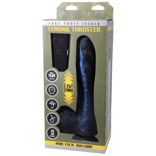 Fort Troff Tendril Thruster Mini Fuck Machine Rechargeable Remote-Controlled Silicone 8.5 in. Thrusting Dildo Blue/Black - Image 2