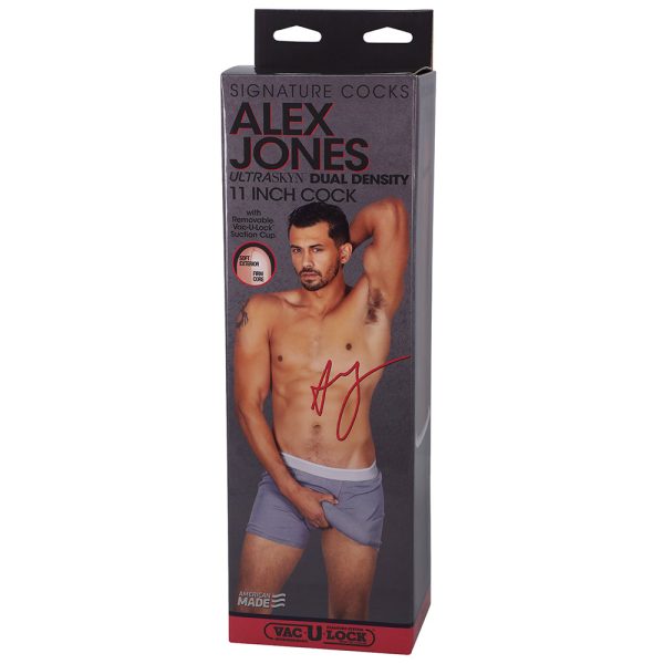 Signature Cocks Alex Jones ULTRASKYN 11 in. Dual Density Dildo with Removable Vac-U-Lock Suction Cup Tan - Image 2