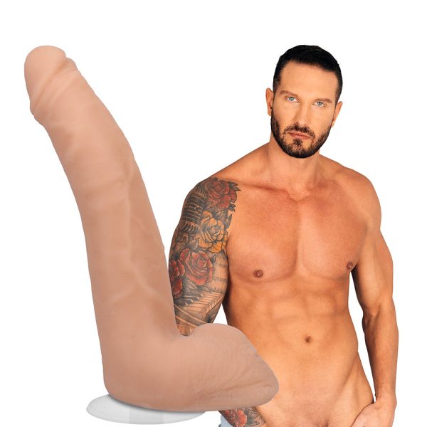 Signature Cocks Quinton James 8 in. Dual-Density Dildo with Vac-U-Lock Suction Cup Beige - Image 2