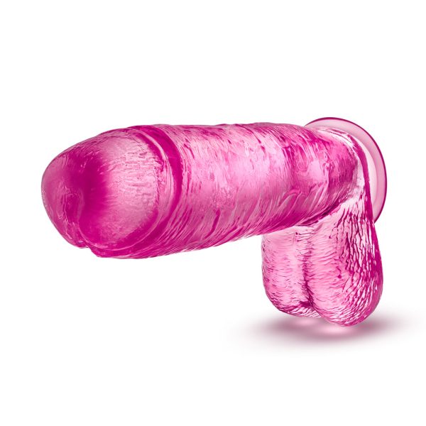 B Yours Plus Big n'' Bulky 10.5 in. Dildo with Balls Pink - Image 4