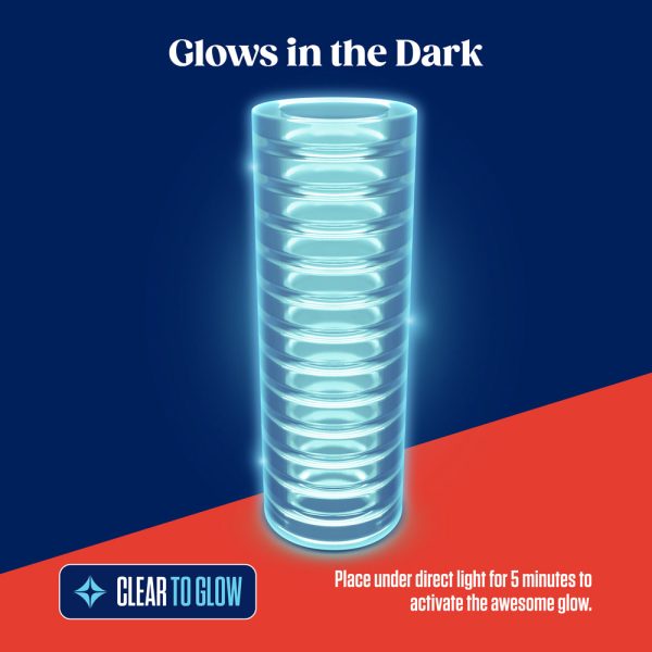 RIZE! Ribz Glow in the Dark Self-Lubricating Stroker Clear - Image 5