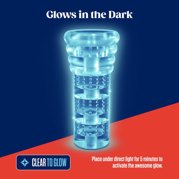 RIZE! Luz Glow in the Dark Self-Lubricating Stroker Clear - Image 5