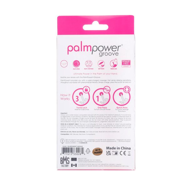 PalmPower Groove Rechargeable Silicone Mini Wand Massager Fuchsia - Image 4