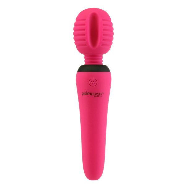 PalmPower Groove Rechargeable Silicone Mini Wand Massager Fuchsia - Image 5