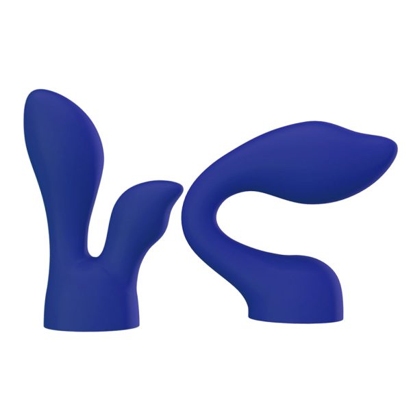 PalmPower PalmSensual Attachments 2-Piece Silicone Massager Heads Blue - Image 2
