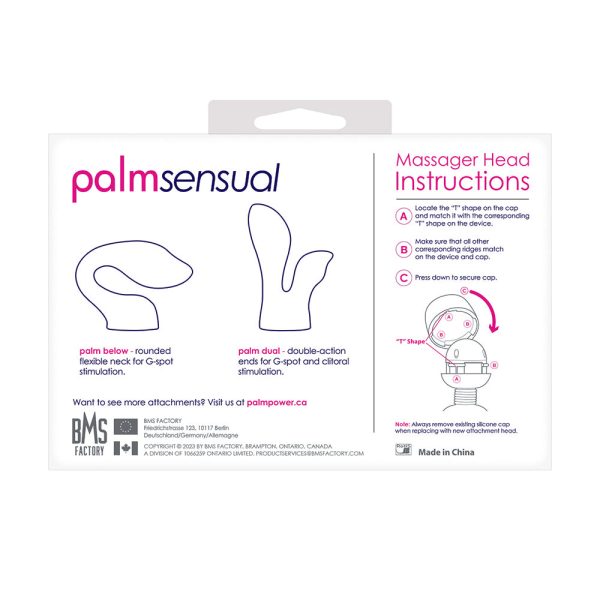 PalmPower PalmSensual Attachments 2-Piece Silicone Massager Heads Blue - Image 7
