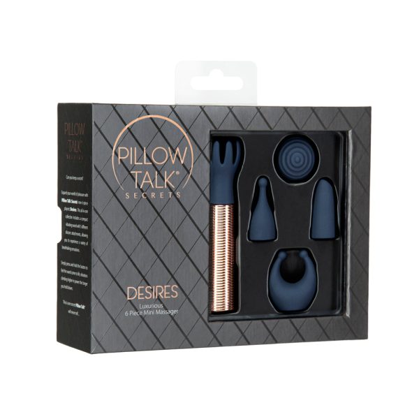 Pillow Talk Secrets Desires 6-Piece Silicone Mini Massager Set Navy - Image 2